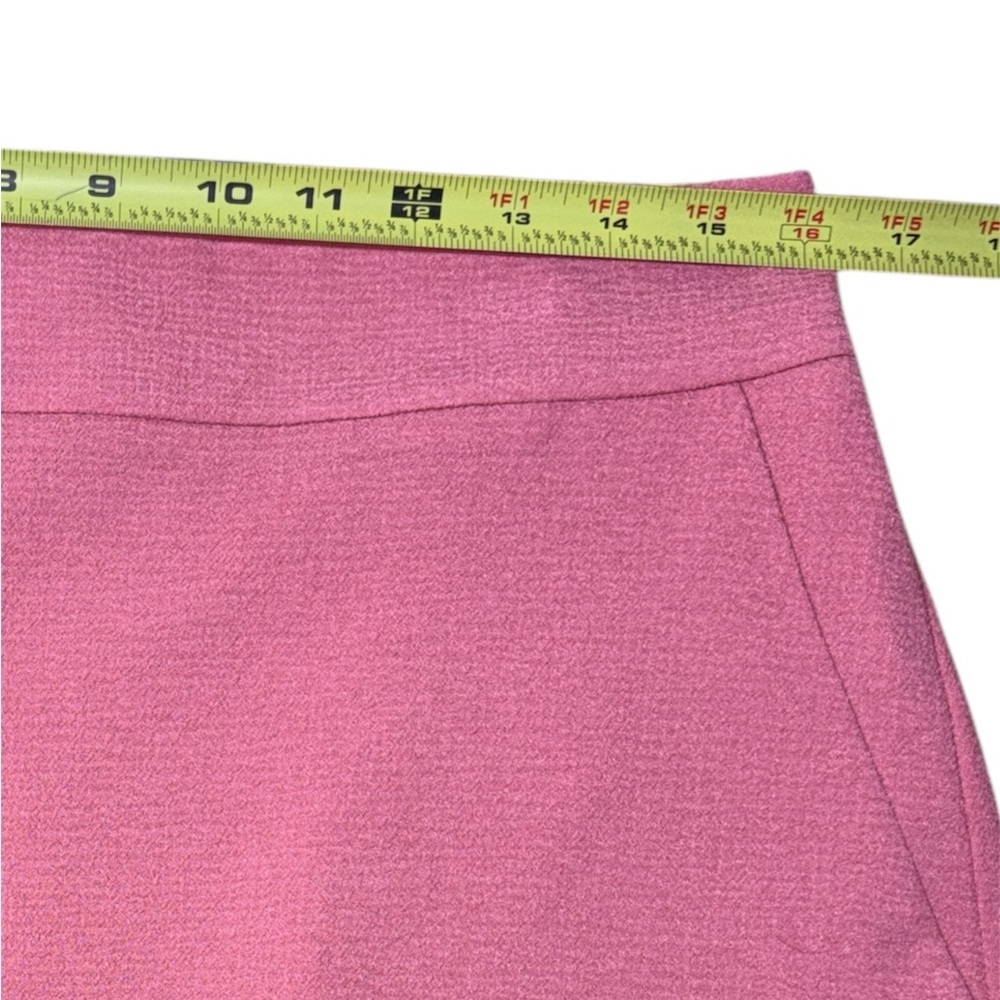 Ann Taylor Factory Pink Textured A-Line Scallop Hem Barbiecore Mini Skirt Siz 10 - Picture 4 of 9